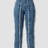 Quinn Straight Leg Jeans - Mid Blue Wash