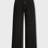 Carmen Straight Wide Leg Jeans - BLACK WASH