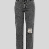Kaia High Waist Straight Leg Jeans - Black Wash