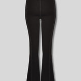 Camden High Waisted Contrast Stitch Bootcut Jeans - Black