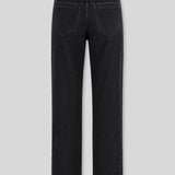Pebble Black Wash Distressed Rip Knee Straight Leg Jeans