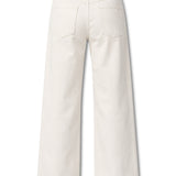 Aurora High Waist Distressed Wide Leg Jeans - White