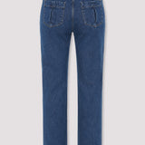 Loom High Waisted Straight Leg Jeans - Dark Blue Wash