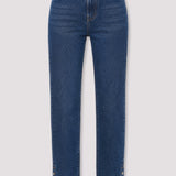 Loom High Waisted Straight Leg Jeans - Dark Blue Wash