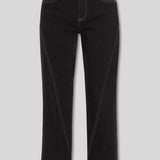 Romy Seam Detail Straight Leg Jeans - Black Wash