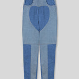 Shore Heart Print Tapered Jeans - Blue