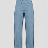 Ember High Waist Wide Leg Jeans- Blue