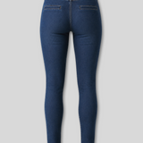 Flint High Waisted Biker Skinny Jeans - Dark Blue
