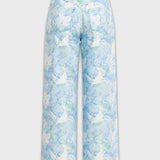 Kendall Marble Straight Wide Leg Jeans - Blue