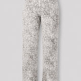 Marble Print High Waisted Relaxed Straight Leg Jeans - Grey