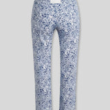 Granite Marble Printed Straight Leg Jeans - Blue