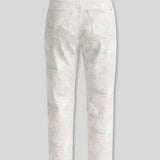 Carmen Marble Straight Fit Jeans - Light Gray