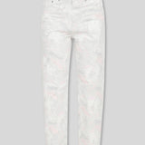 Carmen Marble Straight Fit Jeans - Light Gray