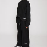 CROP CREW NECK JUMPER - BLACK