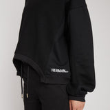 CROP CREW NECK JUMPER - BLACK