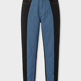 Genesis High Waist Two Tone Jeans - Light Blue