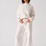 Contrast Wide Leg Joggers - White