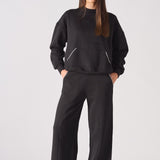 WIDE LEG JOGGERS - BLACK
