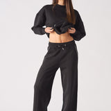 WIDE LEG JOGGERS - BLACK