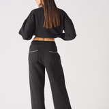 WIDE LEG JOGGERS - BLACK