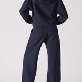 Herman Womens Wide Leg Jogger - Navy