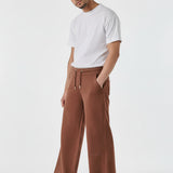 Herman Panelled Wide Leg Joggers - Brown