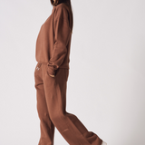WIDE LEG JOGGERS - BROWN