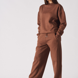 WIDE LEG JOGGERS - BROWN