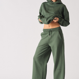 WIDE LEG JOGGERS - DARK GREEN