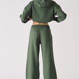 WIDE LEG JOGGERS - DARK GREEN