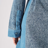 DENIM BELTED DRESS - BLUE WASH