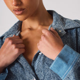 DENIM BELTED DRESS - BLUE WASH