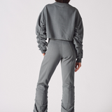 Ruched Flare Jogger - Grey