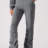 Ruched Flare Jogger - Grey