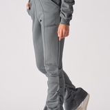 Ruched Flare Jogger - Grey