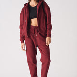 REGULAR ZIP UP HOODIE - Burgundy