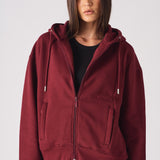 REGULAR ZIP UP HOODIE - Burgundy