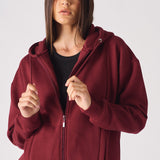 REGULAR ZIP UP HOODIE - Burgundy