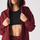 REGULAR ZIP UP HOODIE - Burgundy