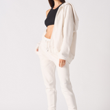 REGULAR ZIP UP HOODIE - WHITE