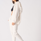 REGULAR ZIP UP HOODIE - WHITE