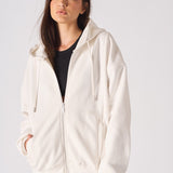 REGULAR ZIP UP HOODIE - WHITE