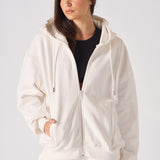 REGULAR ZIP UP HOODIE - WHITE