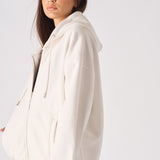 REGULAR ZIP UP HOODIE - WHITE