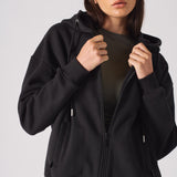 REGULAR ZIP UP HOODIE - BLACK