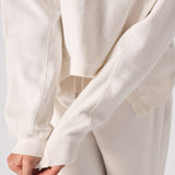 Herman Womens Panelled Relaxed Fit Cropped Sweatshirt - White