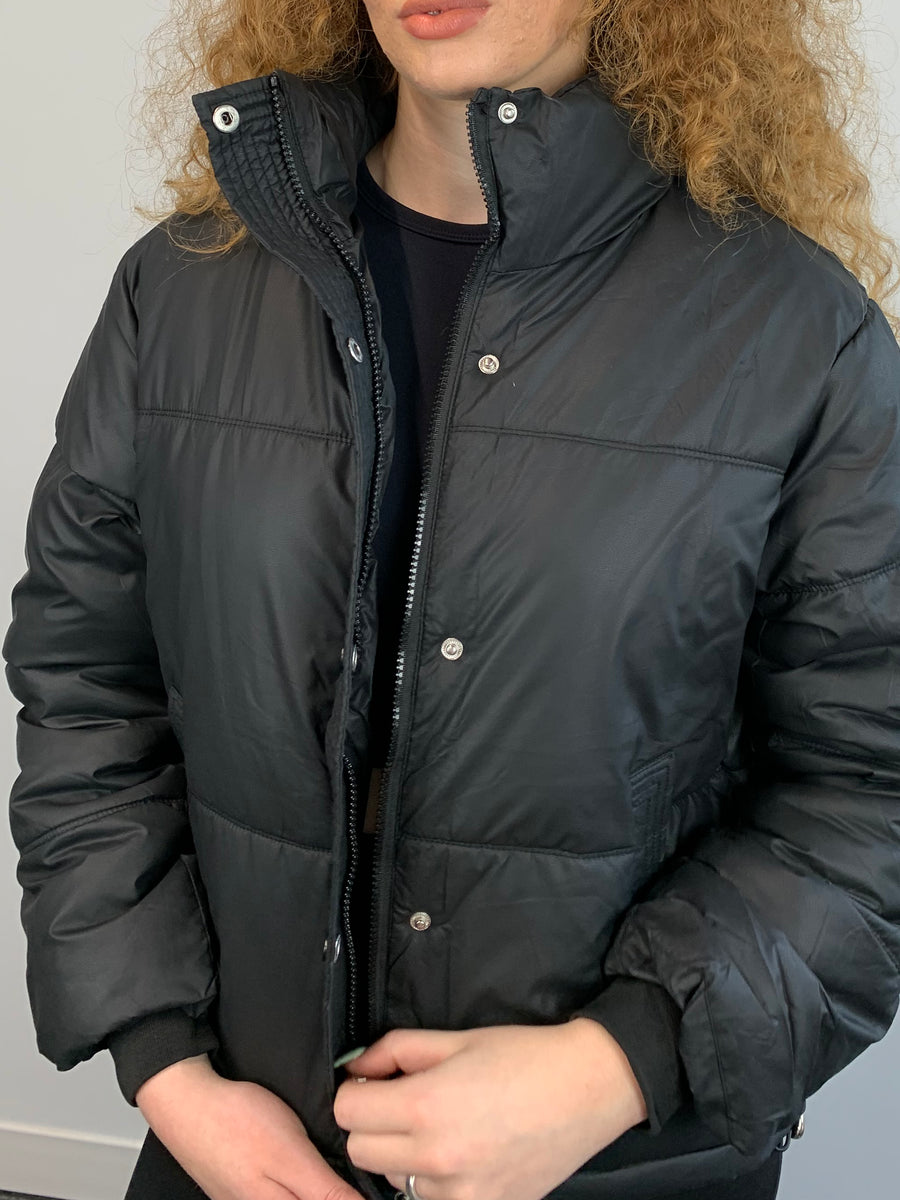 Water Proof Wind Breaker Padded Puffer Jacket - Black