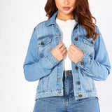 Elowen Ladies Denim Jacket - Light Blue
