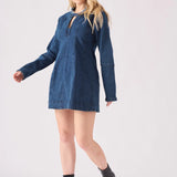 Rhea Denim Tunic Dress - Dark Blue