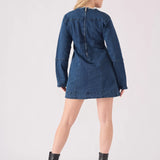 Rhea Denim Tunic Dress - Dark Blue